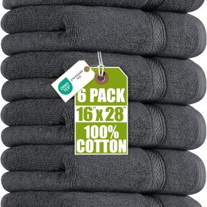 Juego de 6 toallas de mano de alta calidad – 100% algodón ultra absorbente